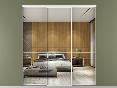 Алюминевая перегородка АЛПР 040.02_АБЛ_Зеркало триплекс_new. Цвет Алюминий белоснежный. Материал Алюминий в эмали. Коллекция Перегородка Formato внутри проёма трёхстворчатая. Фото. Алюминевая перегородка АЛПР 040.02_АБЛ_Зеркало триплекс_new. Цвет Алюминий белоснежный. Материал Алюминий в эмали. Коллекция Перегородка Formato внутри проёма трёхстворчатая. Картинка.