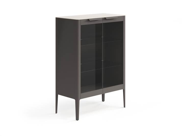 Мебель Витрина Piega. Цвет Матовый антрацит. Материал Гладкая эмаль. Коллекция Витрина Piega. Картинка.