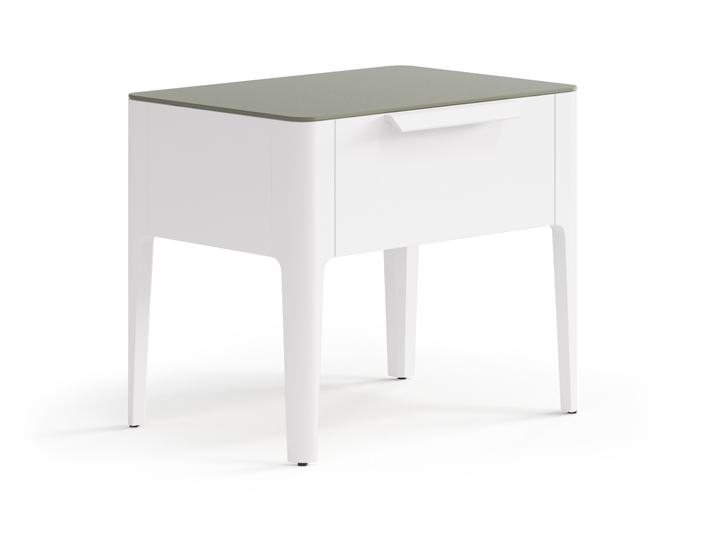 Мебель Тумба прикроватная Piega 1 ящик. Цвет Матовый пудровый белый. Материал Гладкая эмаль. Коллекция Тумба прикроватная Piega 1 ящик. Фото. Мебель Тумба прикроватная Piega 1 ящик. Цвет Матовый пудровый белый. Материал Гладкая эмаль. Коллекция Тумба прикроватная Piega 1 ящик. Картинка.