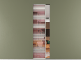 Алюминевая перегородка АЛПР 040.077 МСР ПРОЗ РОЗ. Цвет Алюминий серый. Материал Алюминий в эмали. Коллекция Перегородка Formato скрытый пенал 1 створка. Картинка.