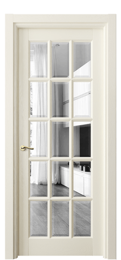 Дверь межкомнатная 0708 ДМБ ЗЕР-Ф. Цвет Дуб молочно-белый. Материал Массив дуба эмаль. Коллекция Лигнум. Картинка.