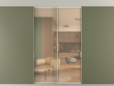 Перегородка Formato внутри проёма двустворчатая со скрытым креплением в потолок