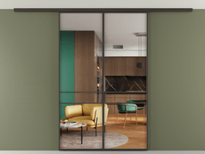 Перегородка Формато вдоль стены на потолок 2 створки