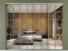 Перегородка Формато внутри проёма 4 створки с синхронным механизмом