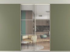 Перегородка Формато внутри проёма скрытое крепление в потолок 2 створки