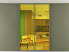 Перегородка Formato вдоль стены на потолок 2 створки