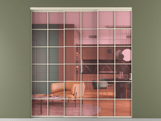 Перегородка Formato внутри проёма 3 створки с синхронным механизмом