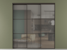 Перегородка Formato внутри проёма 3 створки с синхронным механизмом