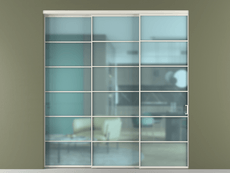 Перегородка Formato внутри проёма 3 створки с синхронным механизмом