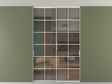 Перегородка Formato внутри проёма скрытое крепление в потолок 2 створки