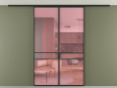 Перегородка Formato вдоль стены на потолок 2 створки