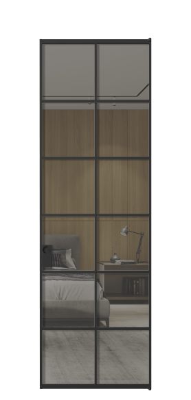 Дверь межкомнатная АЛПЛ040.05 Stopsol Grey ЧЕР. Цвет Алюминий Черный. Материал Алюминий. Коллекция Formato. Картинка.