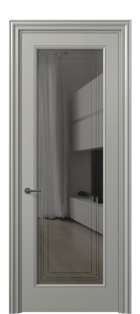 Дверь межкомнатная 8400 МНСР Серое с гравировкой. Цвет Матовый нейтральный серый. Материал Гладкая эмаль. Коллекция Маскот. Картинка.