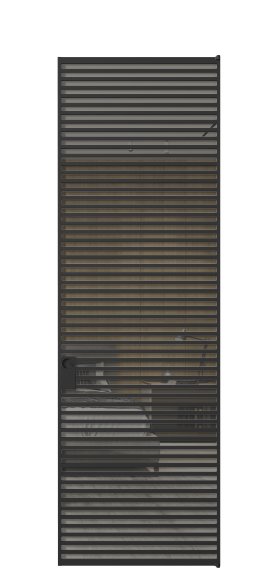 Дверь межкомнатная АЛПЛ040.06 Stopsol Grey ЧЕР. Цвет Алюминий Черный. Материал Алюминий. Коллекция Формато. Картинка.