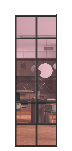 Дверь межкомнатная АЛПЛ040.05 ПРОЗ РОЗ ЧЕР. Цвет Алюминий Черный. Материал Алюминий. Коллекция Formato. Картинка.