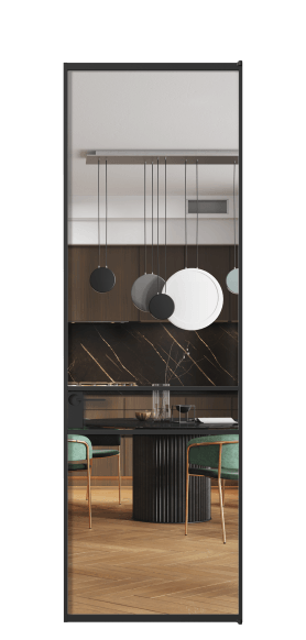 Дверь межкомнатная АЛПЛ040.02 Crystalvision ЧЕР. Цвет Алюминий Черный. Материал Алюминий. Коллекция Формато. Картинка.