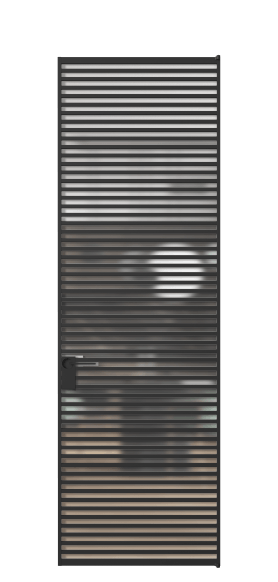 Дверь межкомнатная АЛПЛ040.06 Matelux Crystalvision ЧЕР. Цвет Алюминий Черный. Материал Алюминий. Коллекция Формато. Картинка.