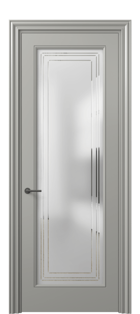 Дверь межкомнатная 8400 МНСР Сатин с гравировкой Mascot. Цвет Матовый нейтральный серый. Материал Гладкая эмаль. Коллекция Маскот. Картинка.