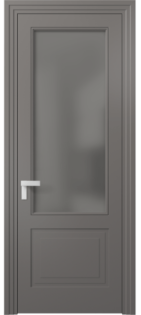 Дверь межкомнатная 8352 МКЛС Серый сатин. Цвет Матовый классический серый. Материал Гладкая эмаль. Коллекция Рокка. Картинка.